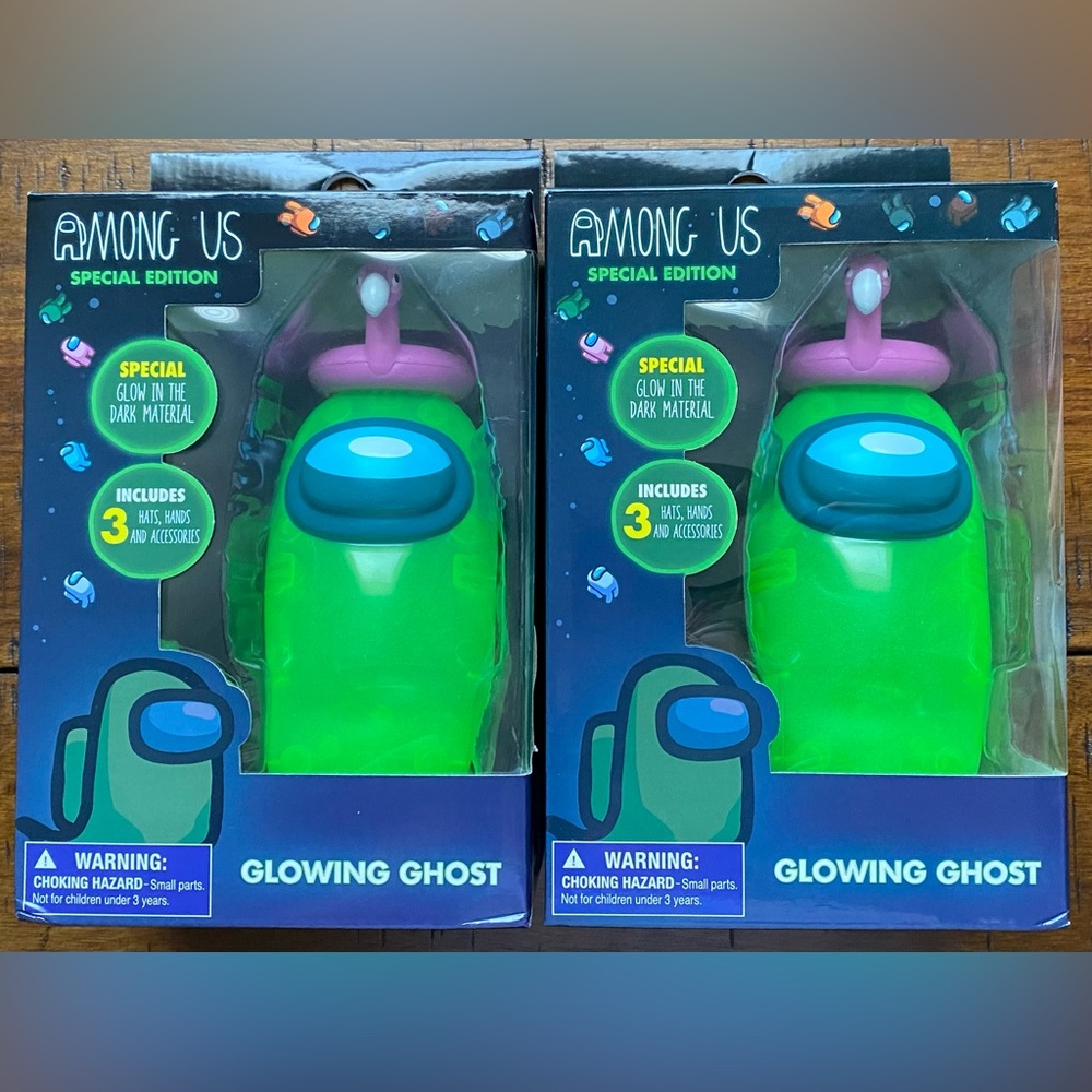 •NIB•{2} Among Us Glow in the Dark Ghost Action Figure Blind Box Special Edition